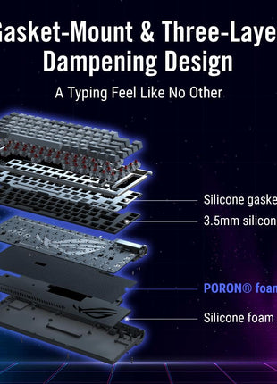 ASUS ROG Azoth Wireless Mechanical Gaming Keyboard 75% TKL, Tri-Mode Connectivity, Hot Swappable Pre-lubed ROG NX Snow Linear Switches, PBT Keycaps, RGB, OLED Display, PC/Mac Support - Black