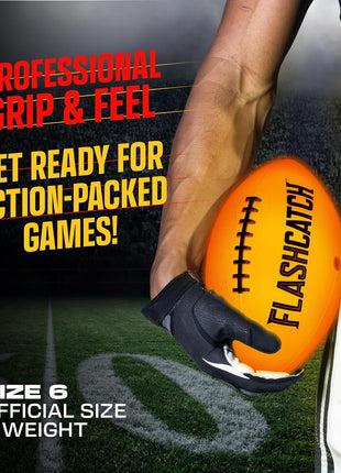 Light Up Football - Glow in the Dark Ball - NO 6 - Boys Gifts - Outdoor Sports, Birthday Gifts for Boys 8-15+ Year Old - Kids Teenage Youth Gift Ideas - Boy Toys Stuff Ages 8 9 10 11 12 13 14 15