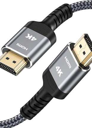 Highwings 4K Long HDMI 2.0 Cable 15FT/4.5m - 4K@60Hz HDR Braided HDMI Cord, 18Gbps High Speed with Ethernet/ARC, 3D, HDCP 2.2, ARC, Compatible for PS-5/4/3/4K HDTV/Monitor/Projector/Streaming Media