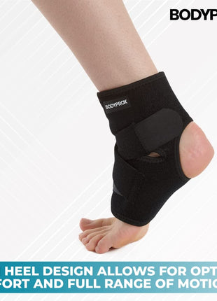 Bodyprox Ankle Support Brace, Breathable Neoprene Sleeve, Adjustable Wrap! (1 Pack)