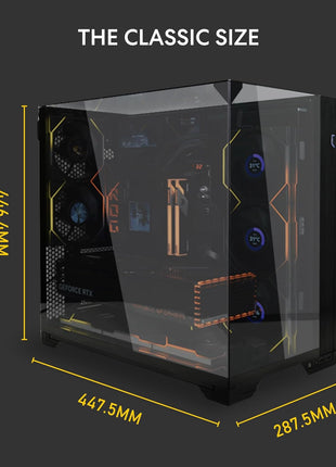 Lian Li O11 Vision Compact Black-Steel-Tempered Glass ATX Mid Tower Computer Case-Back Connect Support-O11VPX