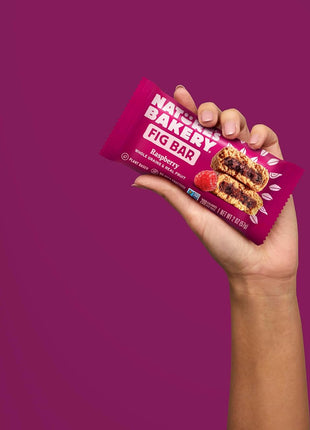 Nature's Bakery Whole Wheat Fig Bars, Raspberry, Real Fruit, Vegan, Non-GMO, Snack bar, 1 box with 12 twin packs (12 twin packs)