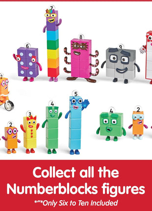 hand2mind Numberblocks Friends Six to Ten Figures – Official Licensed Character Action Figure Set, Numbers and Counting Figurines, Pretend Play Toys, for Kids Ages 3, 4, 5, 6, 7