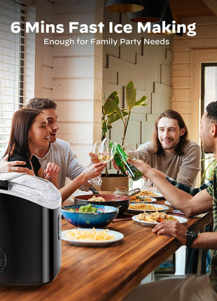 Nugget Ice Maker Countertop, Silonn Chewable Pellet Ice Machine with Self-Cleanin Function, 36lbs/24H Portable Ice Makers for Home Kitchen Officce, Black