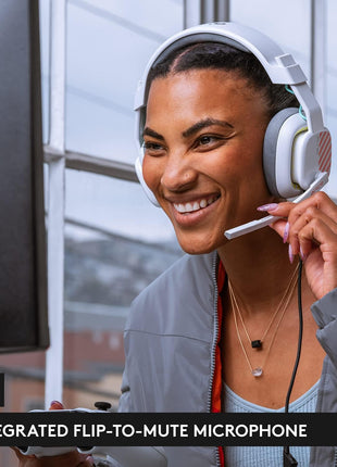 Logitech G Astro A10 Gen 2 Cross-Platform Wired Gaming Headset for PlayStation 5/4, Xbox S|X, Nintendo Switch, PC: 3.5mm Headphone Jack, 32mm Drivers, Flip-to-Mute Mic, Over-Ear - White/PS Edition