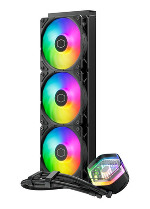 Cooler Master 360 Atmos Performance-Driven Close-Loop AIO Liquid Cooler, R9|Ultra 9, Dual Chamber aRGB Pump, 360 Radiator, Sickleflow Edge PWM Fans, AM5|4, Intel LGA 1851|1700 Platform