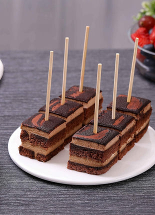 200 PCS Bamboo Skewers, 6 Inch Food Sticks for Appetizers Fruit Kebabs | Natural Mini Wooden Skewers for Barbecue Grilling Burger Sausage, Cocktail Picks for Drinks, Long Toothpicks Tooth Picks