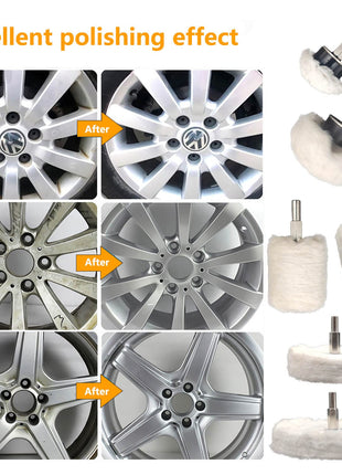 Tworider 6 pcs Buffing Wheel for Drill,Buffing Pad Polishing Wheel Kits,Wheel Shaped Polishing Tool for Metal Aluminum,Stainless Steel,Chrome,Jewelry,Wood,Plastic,Ceramic,Glass,etc