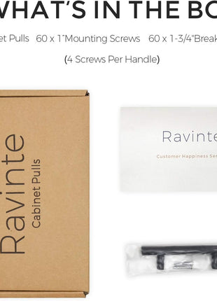 Ravinte 30 Pack | 5 Inch Cabinet Pulls Matte Black Stainless Steel Kitchen Drawer Pulls Cabinet Handles 5 InchLength, 3 Inch Hole Center