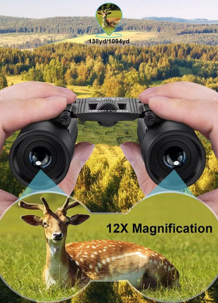 12X25 Mini Pocket Binoculars for Adults Kids, Small Compact Binoculars for Bird Watching, Opera Concert