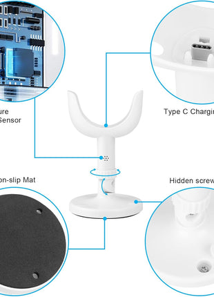 Flex Multi-Stand for Nanit Pro Baby Monitor,Prevent Nanit Pro Cam from Falling Off, Wall-mountable or Tabletop Placement, Travel Baby Monitor Accessory with Charging Port & Cable (Camera not Included)