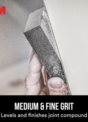 3M Drywall Sanding Sponge, Fine/Medium Grits, Dual Grit Block, Medium Grit to Remove, Fine Grit to Smooth, Ideal for Sanding and Smoothing of Joint Compounds, 2-5/8 in x 3-3/4 in (9095DC-NA)