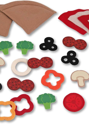 Melissa & Doug Felt Food Mix And Match Pizza Play Food Set - 42 Pieces Felt Pizza Play Set For Kids Kitchen, Pretend Toy For Toddlers And Kids Ages 2+