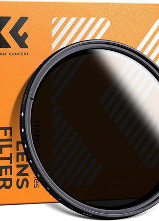 K&F CONCEPT 67mm Variable ND2-400 Lens Filter (1-9 Stops) for Camera Lens | Ultra Slim Adjustable Neutral Density Filter with Microfiber Cleaning Cloth (B-Series) FN101