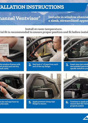 Auto Ventshade [AVS] In-Channel Rain Guards For 1996 - 2026 Chevy Express/GMC Savana 1500; 1996-2026 Express & Savana 2500,3500; 09-20/4500+ | Window Vent Visors, 2 pcs. - Smoke | 192455
