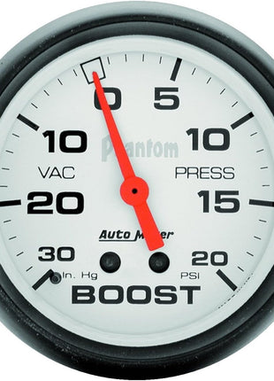 Auto Meter 5801 Phantom Mechanical Boost/Vacuum Gauge,2.625 in.