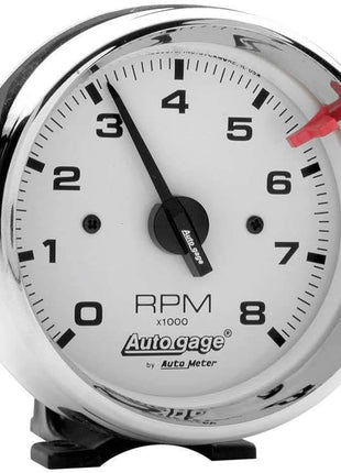 AUTO METER 2304 Autogage White Face Tachometer,3.750 in.