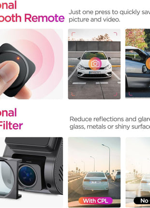 VIOFO Dash Cam A119 Mini 2, STARVIS 2 Sensor, 2K 60fps/HDR 30fps Voice Control Car Dash Camera with 5GHz Wi-Fi GPS, Night Vision 2.0, 24H Parking Mode, Supercapacitor (SD Card Not Included)