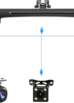 Pixelman Universal Car Rear View Camera License Plate Bracket, Upgraded Full Stainless Steel Backup Camera Mount, Dash Cam Mirror Accessory, Only Installation Holder
