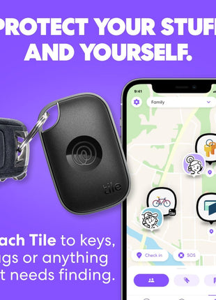 Life360 Tile Pro - Powerful Bluetooth Tracker, Key Finder and Item Locator for Keys Bags, and More. Both iOS and Android Compatible. Phone Finder. 4-Pack (Black/White)