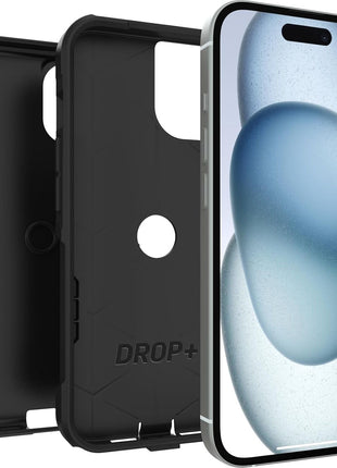 OtterBox iPhone 17e, 16e, 15, 14, & 13 Commuter Series Case - Black, Slim & Tough, Pocket-Friendly, with Port Protection - Thin & Protective iPhone Case, Dual-Layer, Impact Absorbing iPhone Case