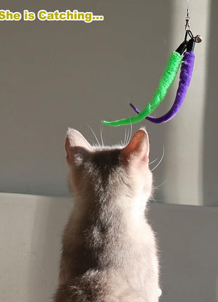 Cat Toys for Indoor Cats, Interactive Cat Toy 2PCS Retractable Wand Toy and 9PCS Cat Feather Toys Refills, Funny Kitten Toys Cat Fishing Pole Toy for Bored Indoor Cats Chase and Exercise