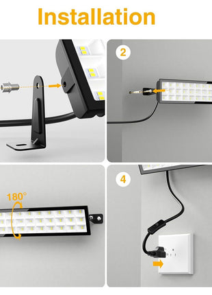 Onforu LED Shop Lights,90W 10000lm Ultra Bright LED Work Lights with Plug,6500K Daylight White Garage Light,IP66 Waterproof Lighting for Garage Warehouses Workshop(2 Pack)