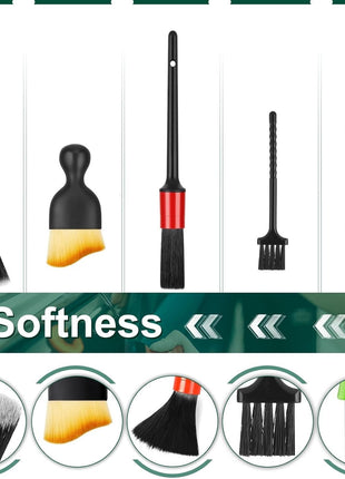 Car Interior Duster Detail Brushes, Soft Bristles Brush Car Accessories for Cleaning Dashboard Air Vent Crevice, Detailing Dusting Tool Kit for Auto Truck SUV RV