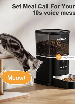 Automatic Cat Feeder with 4K Camera,2.4G Auto Dog Feeder w Night Vision,Pet Feeder w2-Way Audio,Timed Cat Feeders for Dry Food,Dogs Food Dispenser w APP Control 5L