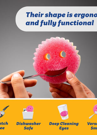 Scrub Daddy Scrub Mommy Sponges   Dish Scrubber + Non Scratch Cleaning Sponges Kitchen, Bathroom + Multi Surface Safe   Dual Sided Dish Sponges for Scrubbing   Online Exclusive (3 Count)