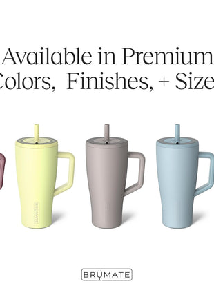 BrüMate Era 40 oz Tumbler with Handle and Straw | 100% Leakproof Insulated Water Bottle Tumbler with Lid and Flexible SoftSip Straw | Made of Stainless Steel | Cup Holder Friendly | 40oz (Mocha)