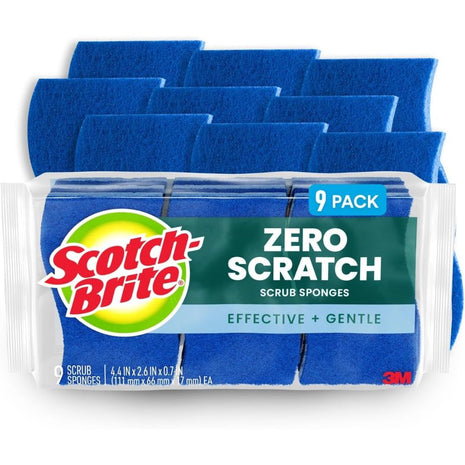 Scotch-Brite Non-Scratch Scrub Sponges, For Washing Dishes and Cleaning Kitchen, 9 Scrub Sponges