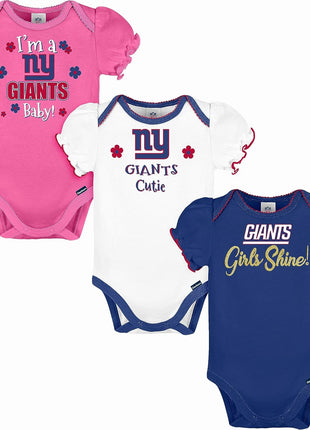 Gerber NFL Baby-Girls NFL Team 3 Pack Short Sleeve Onesie Bodysuit