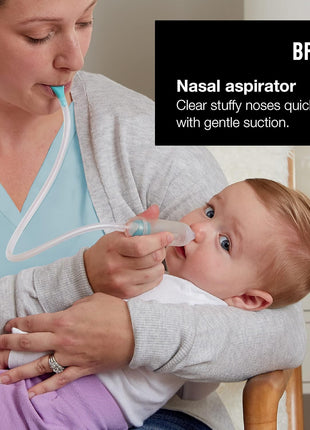Braun Manual Nasal Aspirator - Mucus Remover, Blocked Nose Relief, Manual Suction Power, 2 Nose Tip Sizes, Newborn, Baby, and Child Friendly, Dishwasher Safe, FSA and HSA Eligible