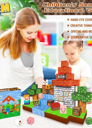 Goody King Magnetic Blocks |100PCS Magnetic Building Cube Game, Constructions Toys for Boys & Girls Age 3-4, 5 6 7 8 9 10, STEM Montessori Stacking Toy, Sensory Tiles Building Birthday for Toddlers
