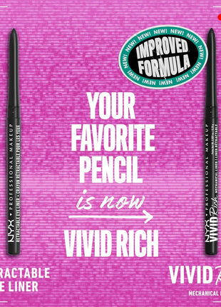 NYX PROFESSIONAL MAKEUP Mechanical Eye Pencil,Vivid Rich Mechanical, Creamy Retractable Eyeliner - Always Onyx, Black Eyeliner