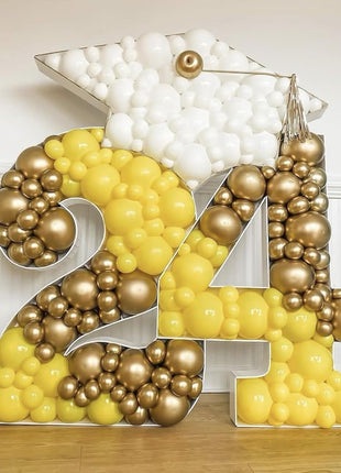 Awenztech 120pcs Metallic Gold Balloon Arch Kit, 18 12 10 5 inch Chrome Gold Latex Balloons Different Sizes Metallic Gold Balloon Garland for Graduation Engagement Wedding Birthday Party Decorations