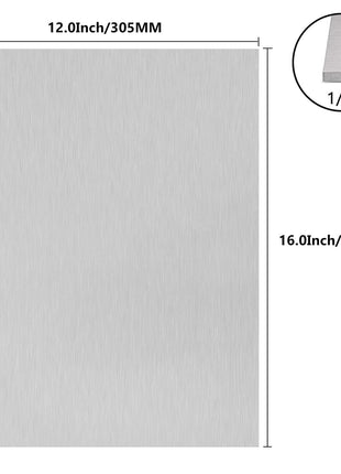 6061 T651 Aluminum Sheet Metal 12 x 16 x 1/16 (0.06") Inch Plain Thin Aluminum Plate Covered with Protective Film, Heat Treatable Rectangle 1.5MM Aluminum Metal Plate for Industrial, Crafting