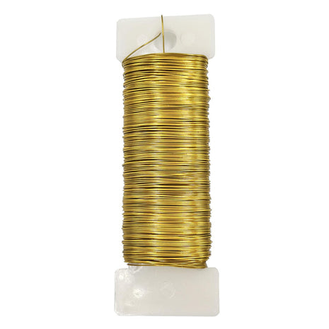 26 Gauge Golden Metal Floral Wire, 38 Yards/35 Meters,for Christmas Wreaths,Tree Decoration,Flower Arrangement,Craft Wire,Flower Wire,Garden Wires,Flowers Bouquet Accessories,Jewelry Wires DIY