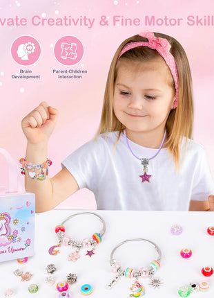 ELLENER Gifts for Girls Age 6-8 8-10,Bracelet Making Kit,Girls Toys,Gift Basket that Inspires Creativity and Individuality and is Fun to Play with Friends Create a Unique Gift for Your Friend