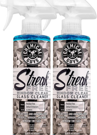 Chemical Guys Glass Cleaner Streak Free Window Spray - Works on Glass, Mirrors, Screens - Ammonia-Free, Safe on Tinted Windows, Car Windshield Cleaner for Trucks, SUVs, Home - 16 oz (Pack of 2)
