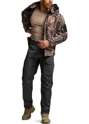 CQR Men's Tactical Pants, Water Resistant Ripstop Cargo Pants, Lightweight EDC Work Hiking Pants, Outdoor Apparel, Duratex Mag Pocket Black, 34W x 32L