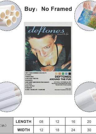 SIPMAN Deftones Around The Fur Canvas Print Home Decorations Posters For Room Aesthetic Wall Art Poster Unframe 12x18inch(30x45cm)