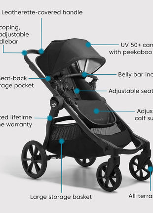 Baby Jogger City Select 2 Single-to-Double Modular Stroller Eco Collection Lunar Black