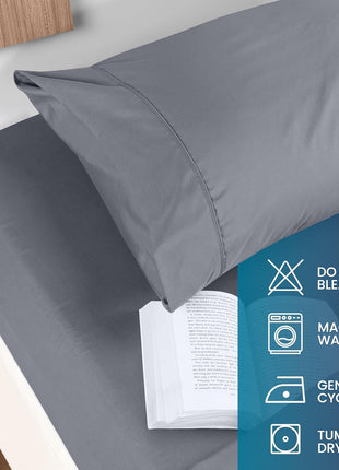 Utopia Bedding Queen Sheet Set, Soft Microfiber 4 Piece Bed Sheets with 15" Deep Pocket - Easy Care Brushed Microfiber (Queen, Grey)