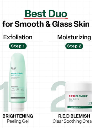 Dr. G Brightening Peeling Gel - Korean Skincare for Glowy Skin - Aqua Gommage Facial Exfoliator - Hyaluronic Acid, Ceramides, Vitamin C - Smooth Skin Texture, Low Irritation - Bulk Items - 4.23 fl oz