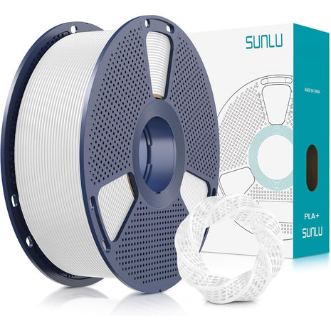 SUNLU 3D Printer Filament PLA Plus 1.75mm, SUNLU Neatly Wound 1.75mm PRO, PLA Filament for Most FDM 3D Printer, Dimensional Accuracy  0.02 mm, 1 kg Spool(2.2lbs), White