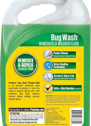 Prestone Bug Wash Windshield Washer Fluid, 1 Gallon
