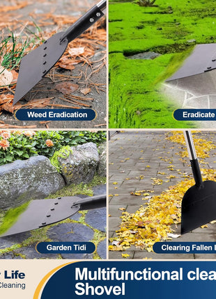 Yocada Snow Shovel ice Scraper Tool 66.3 inch Tall Long Handle Heavy Duty Snow Ice Remover Scraper Weed Removal Tool for Driveway Walkway Road Outdoor Garden Lawn