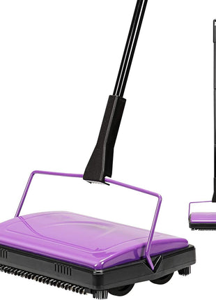 Yocada Carpet Sweeper Cleaner Manual Household Sweeper Lightweight | Hand Push Non-Electric for Home Office Low&Undercoat Carpets Rugs Pet Hair Dust Scraps Paper Rubbish Cleaning with a Brush